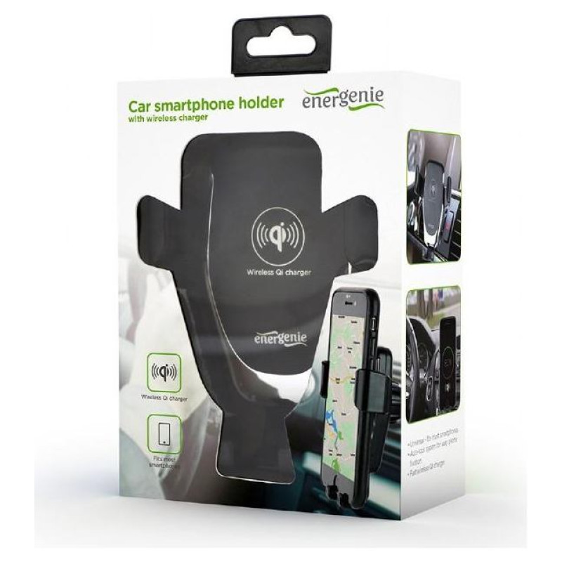 Gembird MOBILE HOLDER CAR W/CHARGER QI/EG-TA-CHAV-QI10-01 GEMBIRD