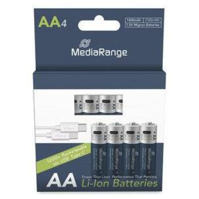 Mediarange BATTERY RECH. LI-ION AA 1.5V/1400MAH 4P MRBAT161 MEDIARANGE