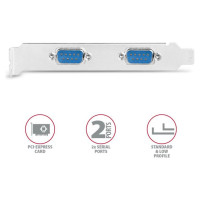 Axagon NET CARD PCIE 2PORT 250KBPS/SP&LP PCEA-S2N AXAGON
