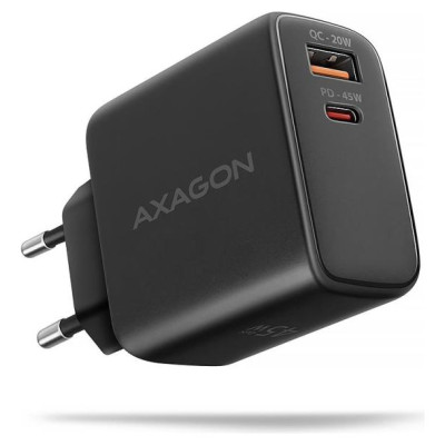 Axagon ACU-PQ45 wall charger QC3.0,4.0/AFC/FCP/PPS/Apple + PD type-C, 45W, black