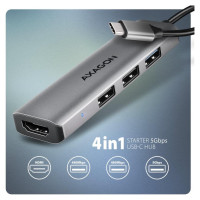 Axagon I/O HUB USB-C 4IN1/0.15M HMC-H3A AXAGON