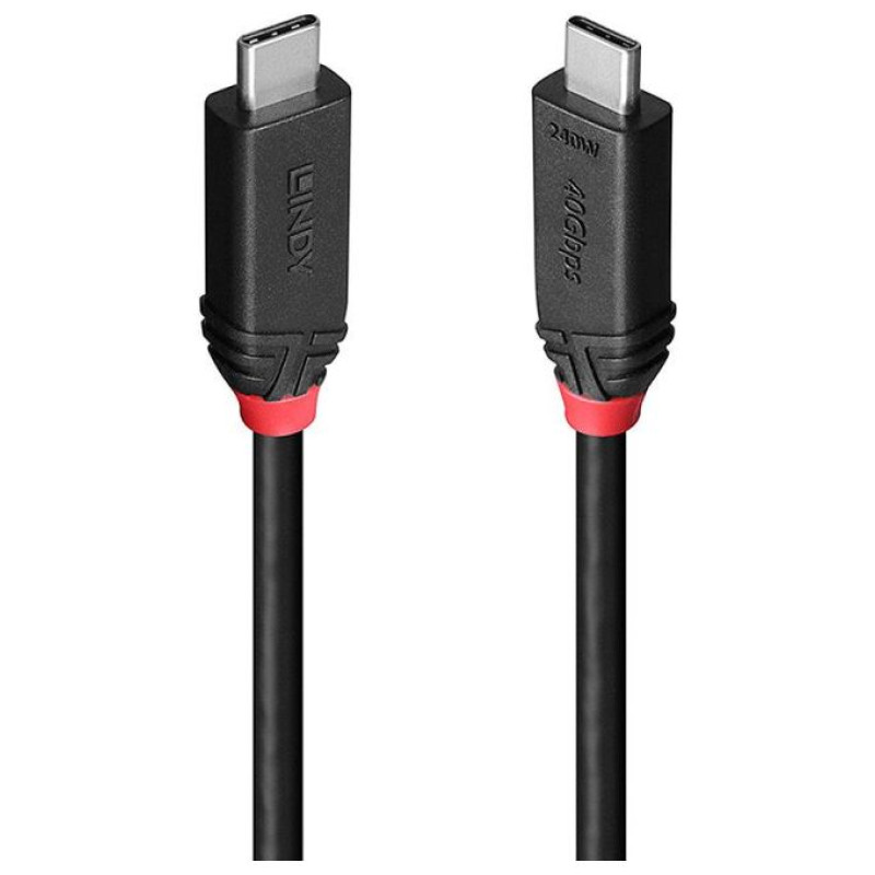Lindy CABLE USB4 240W TYPE C 1M/BLACK LINE 37001 LINDY