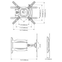 Electriclight NB stiprinājums pie sienas 32-47 collas, līdz 27.3kg, melns - NB P 4