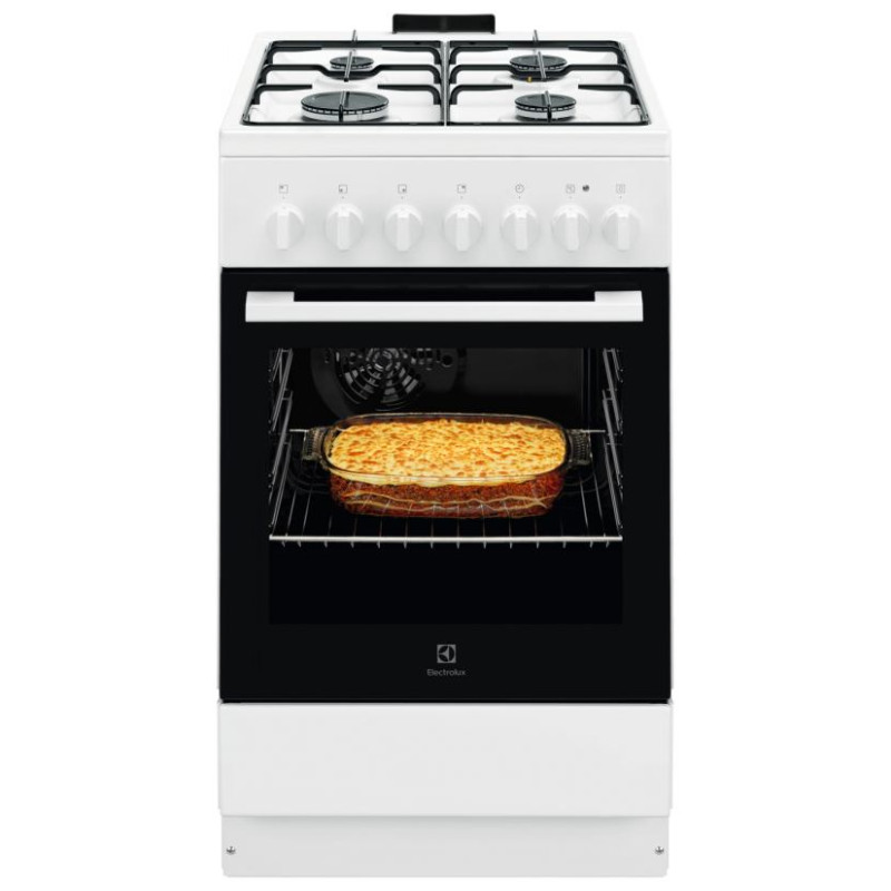 Electrolux gāzes plīts ar elektrisko cepe&scaron;krāsni, 50cm, balta - LKK520032W