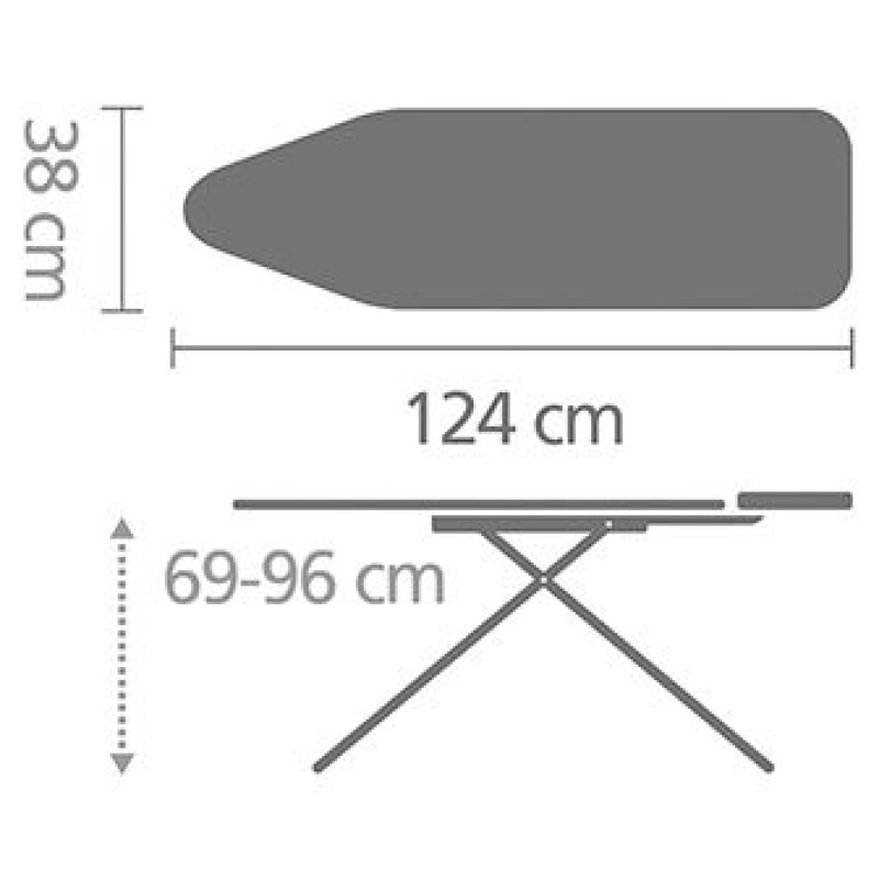 Brabantia gludināmais dēlis (B) 124x38cm, Denim Blue - 134265