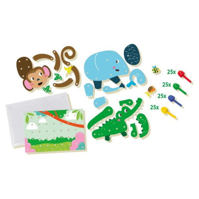 SES Mozaīkas dēlis ar tapiņām - dzīvnieku puzles