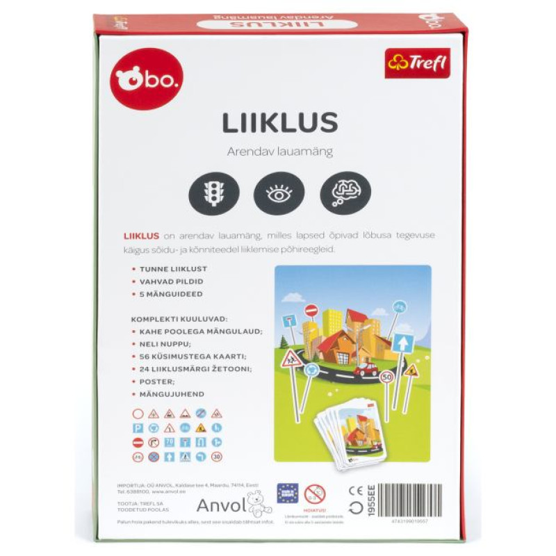 BO. Развивающая настольная игра "Дорожное движение" (на эстонском языке)