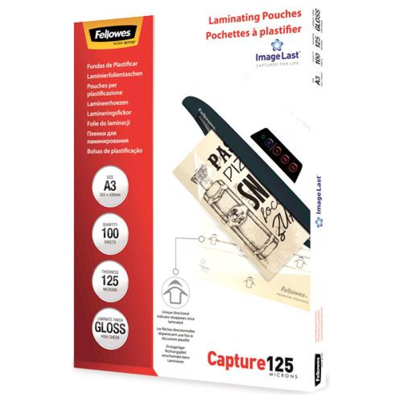 Fellowes LAMINATOR POUCH IMAGELAST/A3 125 100PCS 5307506 FELLOWES