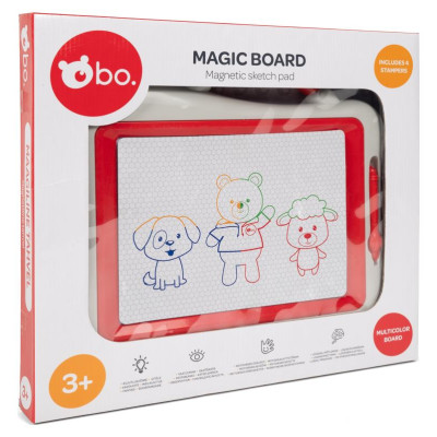 BO. Magnētiskā zīmē&scaron;anas tāfele ar zīmodziņiem, 39x32 cm