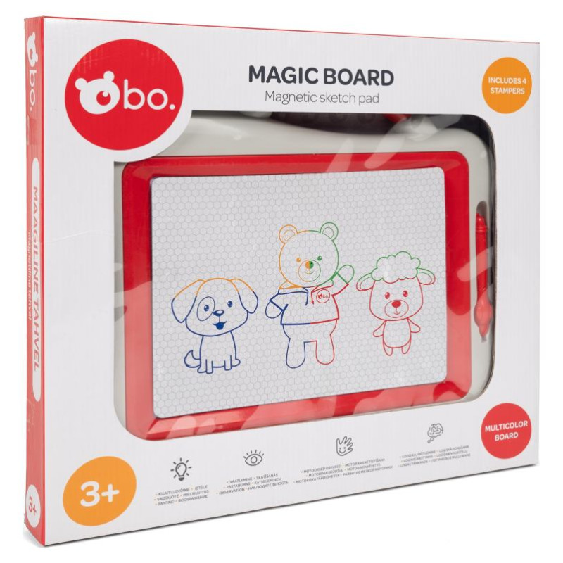 BO. Magnētiskā zīmē&scaron;anas tāfele ar zīmodziņiem, 39x32 cm
