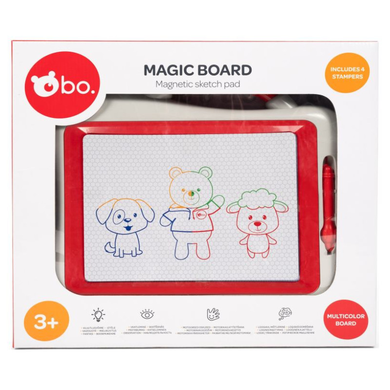 BO. Magnētiskā zīmē&scaron;anas tāfele ar zīmodziņiem, 39x32 cm