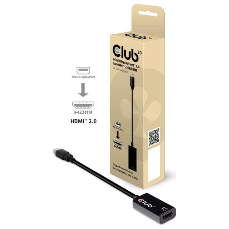 Club3D I/O ADAPTER MINI DP TO HDMI/ACTIVE M/F CAC-1180 CLUB3D