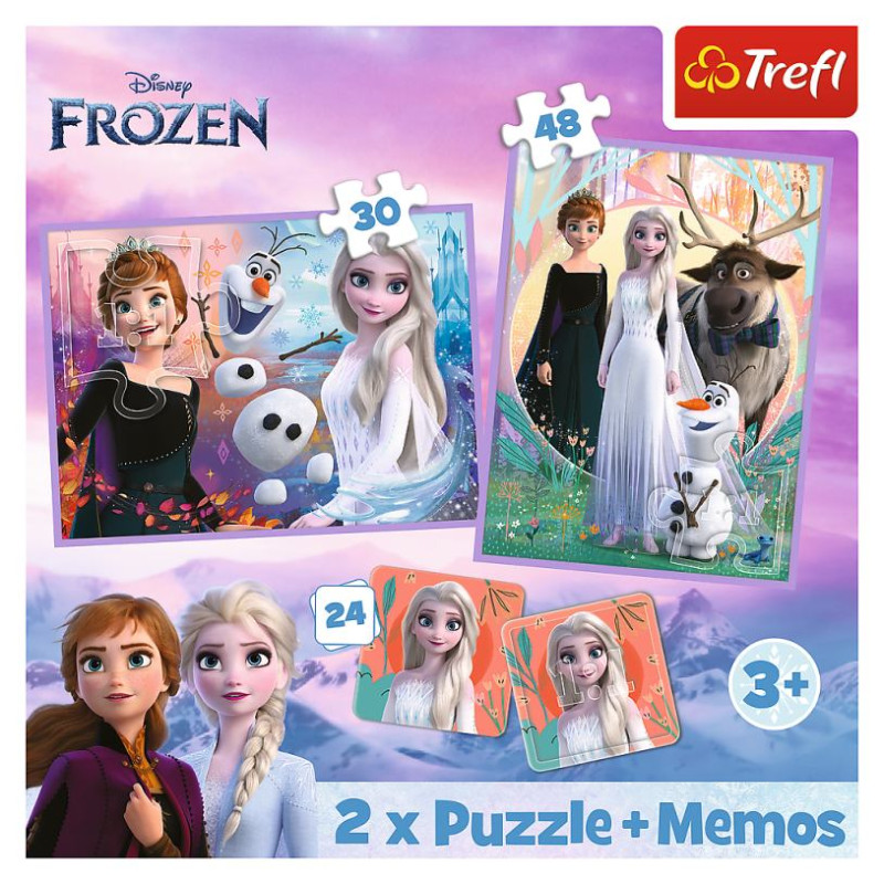 Trefl FROZEN Puzle 30+48+24 memo Ledus Sirds 2