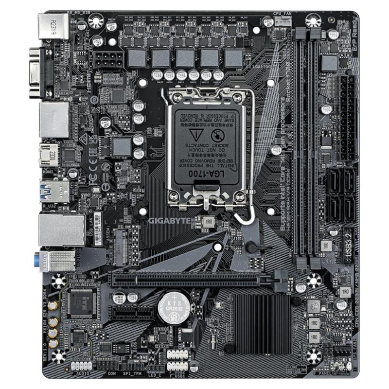 Gigabyte Mainboard|GIGABYTE|Intel H610|LGA1700|Micro-ATX|Memory DDR4|Memory slots 2|1xPCI-Express 3.0 1x|1xPCI-Express 4.0 16x|1xM.2|1x15pin D-sub|1xHDMI|2xDisplayPort|4xUSB 2.0|2xUSB 3.2|1xPS/2|1xRJ45|3xAudio port|H610MS2HV3DDR4