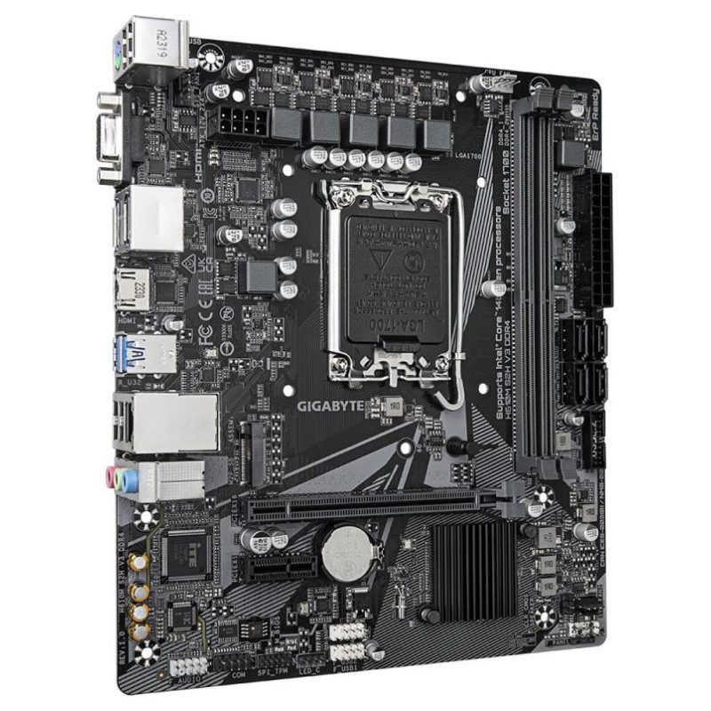 Gigabyte Mainboard|GIGABYTE|Intel H610|LGA1700|Micro-ATX|Memory DDR4|Memory slots 2|1xPCI-Express 3.0 1x|1xPCI-Express 4.0 16x|1xM.2|1x15pin D-sub|1xHDMI|2xDisplayPort|4xUSB 2.0|2xUSB 3.2|1xPS/2|1xRJ45|3xAudio port|H610MS2HV3DDR4