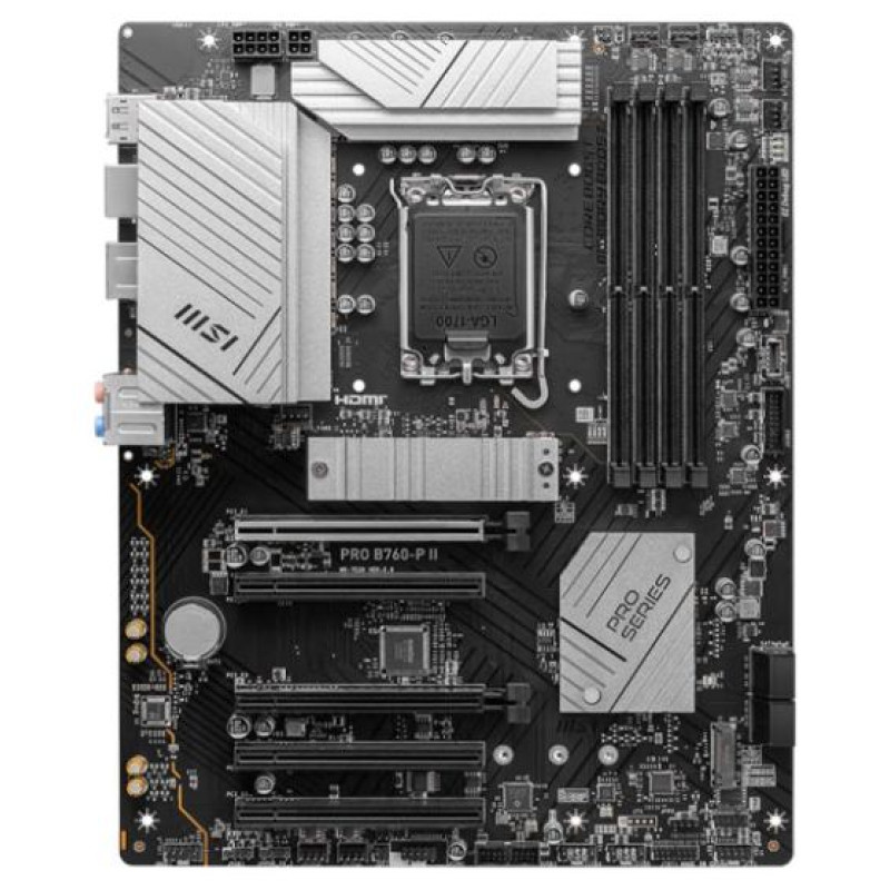 MSI Mainboard|MSI|Intel B760 Express|LGA1700|Memory DDR5|Memory slots 4|5xPCI-Express 5.0 16x|2xM.2|1xHDMI|1xDisplayPort|2xUSB 2.0|2xUSB 3.2|1xUSB-C|1xOptical S/PDIF|1xRJ45|5xAudio port|PROB760-PII
