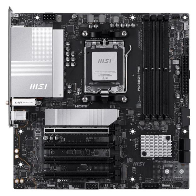 MSI Mainboard|MSI|AMD B850|SAM5|Micro-ATX|Memory DDR5|Memory slots 4|PROB850M-PWIFI