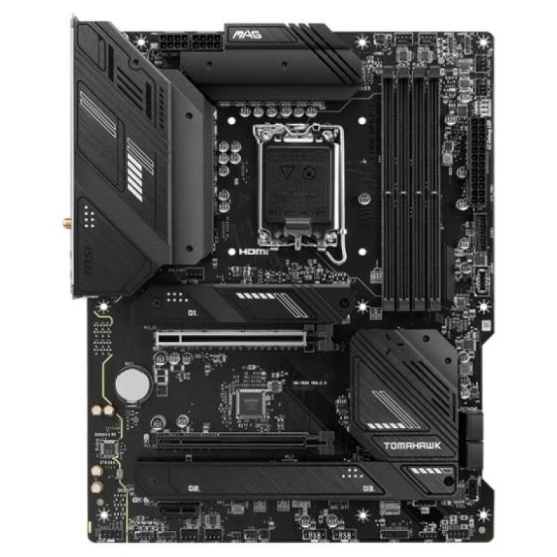 MSI Mainboard|MSI|Intel B760 Express|LGA1700|ATX|Memory DDR5|Memory slots 4|1xPCI-Express 1x|2xPCI-Express 16x|3xM.2|1xHDMI|1xDisplayPort|4xUSB 2.0|4xUSB 3.2|1xUSB-C|1xOptical S/PDIF|1xRJ45|5xAudio port|MAGB760TOMAHAWKWIFI