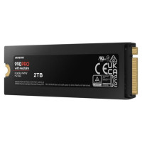 Samsung SSD|SAMSUNG|990 PRO with Heatsink|2TB|M.2|PCIE|NVMe|MLC|Write speed 6900 MBytes/sec|Read speed 7450 MBytes/sec|2.3mm|TBW 1200 TB|MTBF 1500000 hours|MZ-V9P2T0GW