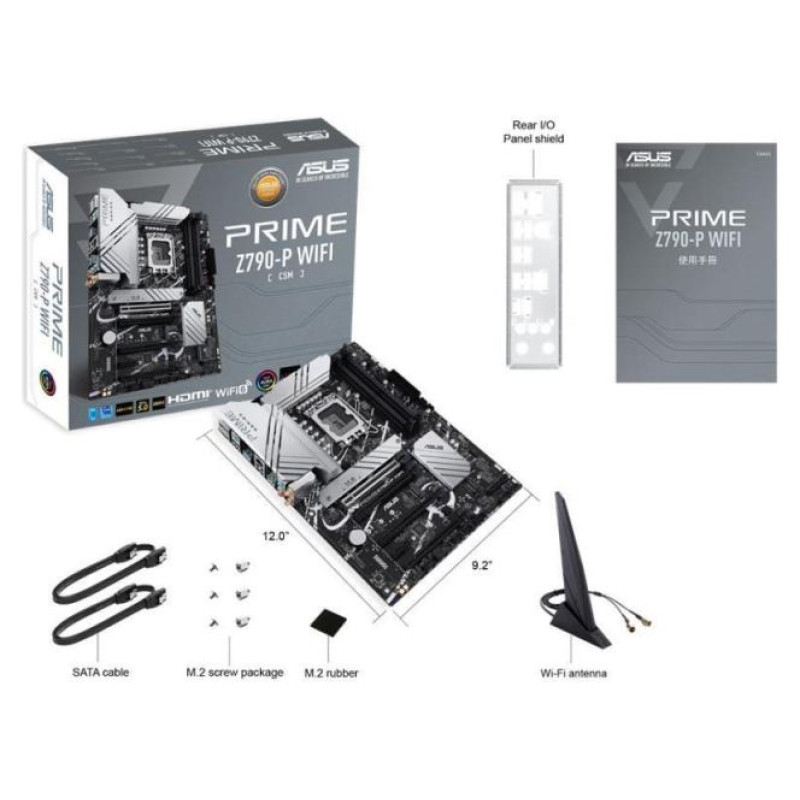 Asus Mainboard|ASUS|Intel Z790|LGA1700|ATX|Memory DDR5|Memory slots 4|1xPCI-Express 3.0 1x|3xPCI-Express 4.0 16x|1xPCI-Express 5.0 16x|3xM.2|1xHDMI|1xDisplayPort|4xUSB 2.0|3xUSB 3.2|1xUSB-C|1xPS/2|1xRJ45|3xAudio port|PRIMEZ790-PWIFI