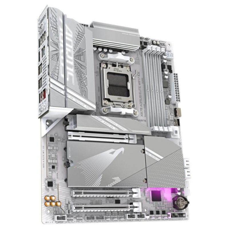 Gigabyte Mainboard|GIGABYTE|AMD X870|SAM5|ATX|Memory DDR5|Memory slots 4|1xPCI-Express 3.0 2x|1xPCI-Express 4.0 4x	|1xPCI-Express 5.0 16x|4xM.2|1xHDMI|4xUSB 2.0|6xUSB 3.2|2xUSB-C|1xOptical S/PDIF|1xRJ45|2xAudio port|X870EAELITEWF7ICE1.2
