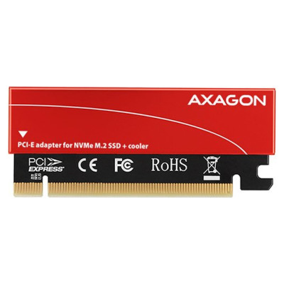 Axagon PCEM2-S PCI-E 3.0 16x - M.2 SSD NVMe, up to 80mm SSD, low profile, cooler