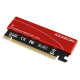 Axagon PCEM2-S PCI-E 3.0 16x - M.2 SSD NVMe, up to 80mm SSD, low profile, cooler