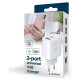 Gembird CHARGER USB UNIVERSAL WHITE/2P TA-UC-2AC12-01 GEMBIRD