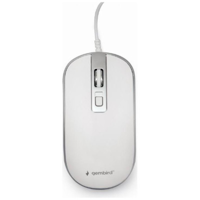 Gembird MOUSE USB OPTICAL WHITE/SILVER/MUS-4B-06-WS GEMBIRD