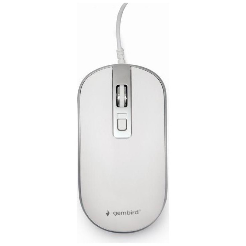 Gembird MOUSE USB OPTICAL WHITE/SILVER/MUS-4B-06-WS GEMBIRD