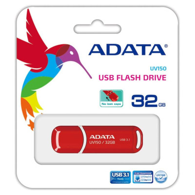 Adata MEMORY DRIVE FLASH USB3.1 32GB/RED AUV150-32G-RRD ADATA