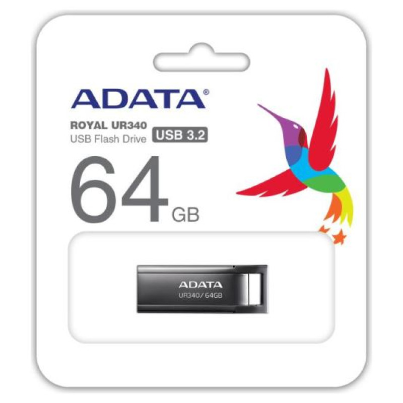 Adata MEMORY DRIVE FLASH USB3.2 64GB/BLACK AROY-UR340-64GBK ADATA