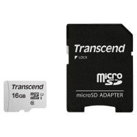 Transcend MEMORY MICRO SDHC 16GB W/ADAP/C10 TS16GUSD300S-A TRANSCEND