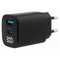 Gembird CHARGER USB 30W 2PORT/TA-UC-PDQC30LCD-BK-01 GEMBIRD