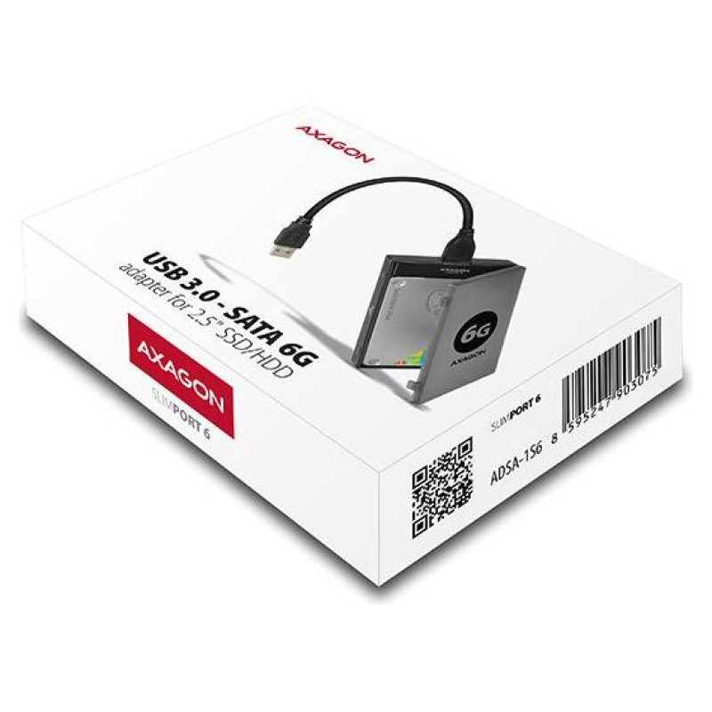 Axagon ADSA-1S6 USB3.0 - SATA 6G UASP HDD External Adapter Incl. Case