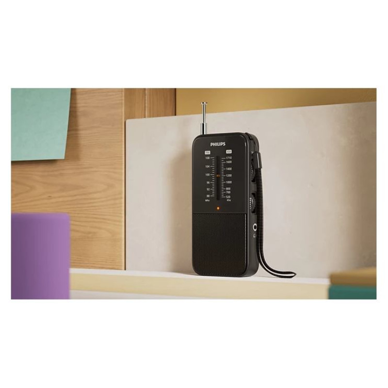 Philips portatīvais kabatas izmēra radio, melns - TAR1509/00