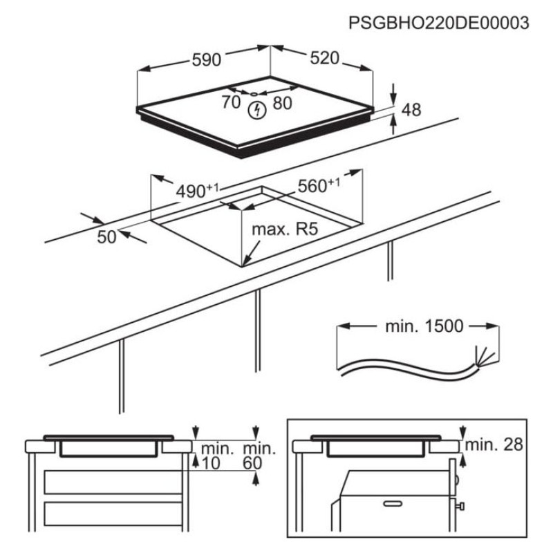 Electrolux indukcijas plīts virsma, 60 cm - LIB60424CK