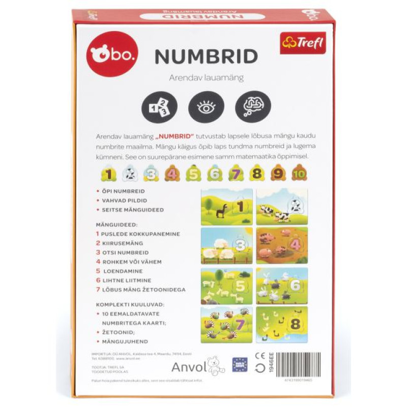 BO. Развивающая настольная игра "Цифры" (на эстонском языке)