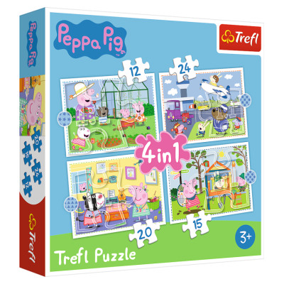 Trefl PEPPA PIG Pužļu komplekts 4in1 Peppa