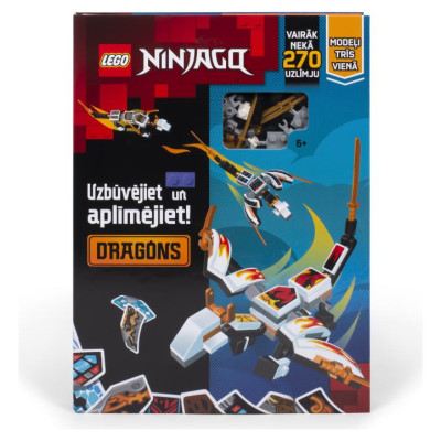 Lego Books LEGO NINJAGO Aktivitā&scaron;u grāmata "Konstruē un būvē: Pūķi" (Latvie&scaron;u valodā)