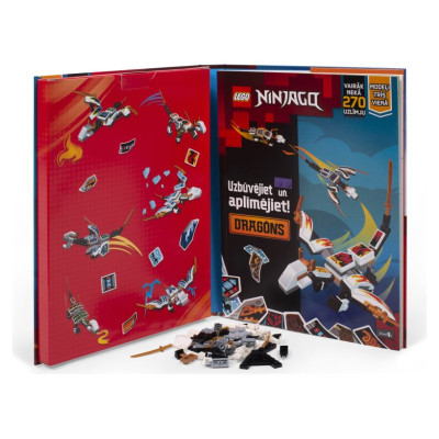 Lego Books LEGO NINJAGO Aktivitā&scaron;u grāmata "Konstruē un būvē: Pūķi" (Latvie&scaron;u valodā)