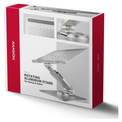 Axagon STND-LR ALU HQ ROTATING massive stand for 10"-16" laptops, many adjustable angles