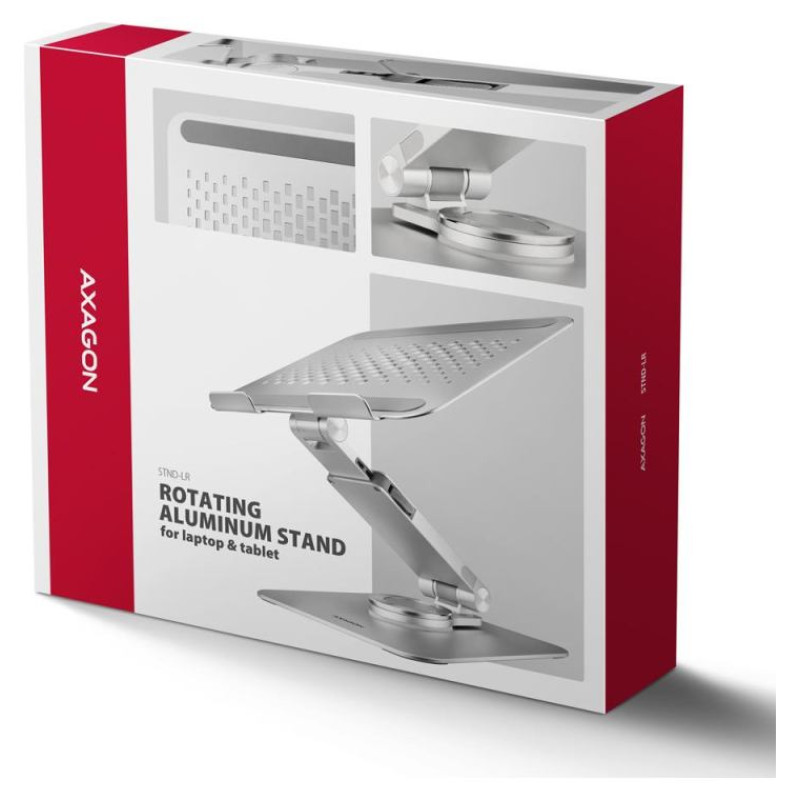 Axagon STND-LR ALU HQ ROTATING massive stand for 10"-16" laptops, many adjustable angles