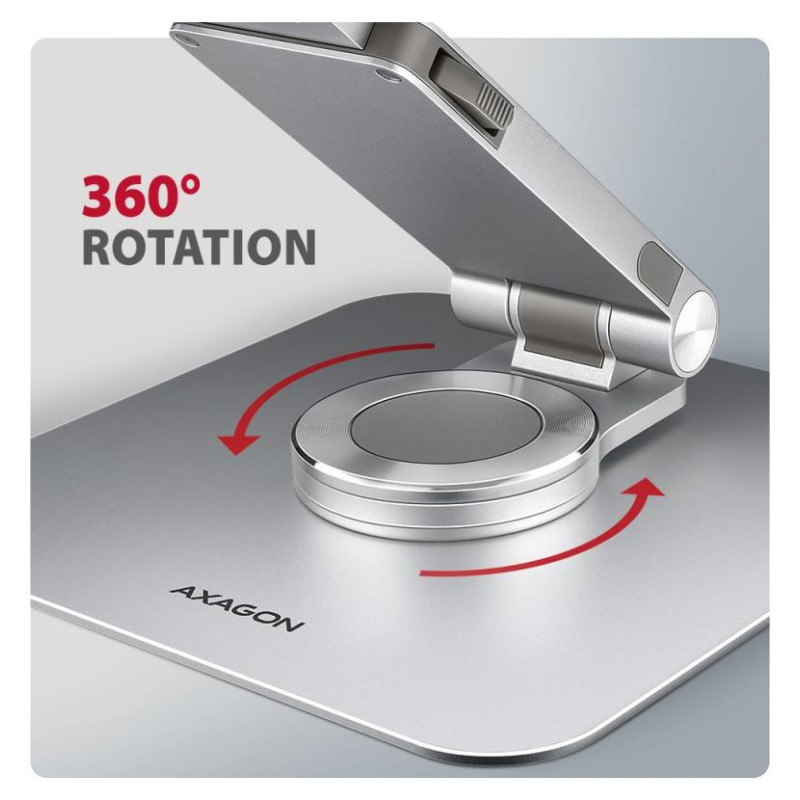 Axagon STND-LR ALU HQ ROTATING massive stand for 10"-16" laptops, many adjustable angles