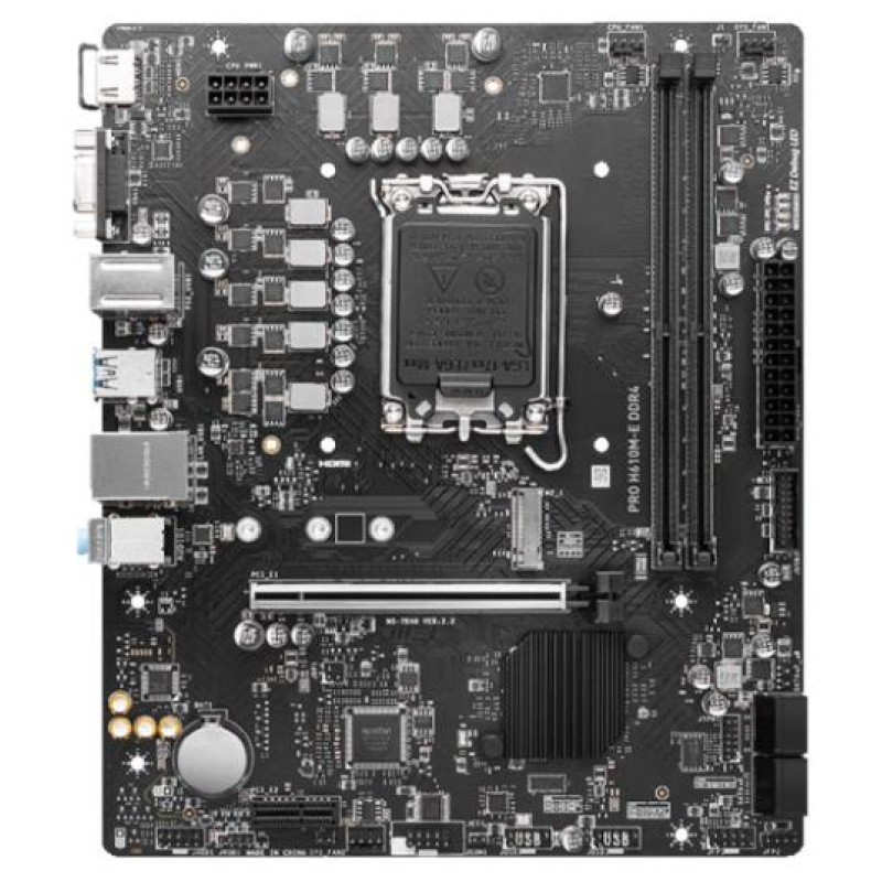 MSI Mainboard|MSI|Intel H610|LGA1700|MicroATX|Memory DDR4|Memory slots 2|1xPCI-Express 1x|1xPCI-Express 16x|1xM.2|1x15pin D-sub|1xHDMI|4xUSB 2.0|2xUSB 3.2|1xPS/2|1xRJ45|3xAudio port|PROH610M-EDDR4