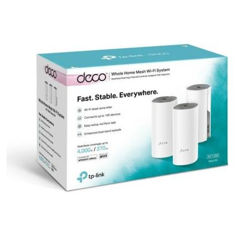 Tp-Link Wireless Router|TP-LINK|Wireless Router|3-pack|1167 Mbps|Mesh|IEEE 802.11ac|LAN \ WAN ports 2|Number of antennas 2|DECOE4(3-PACK)