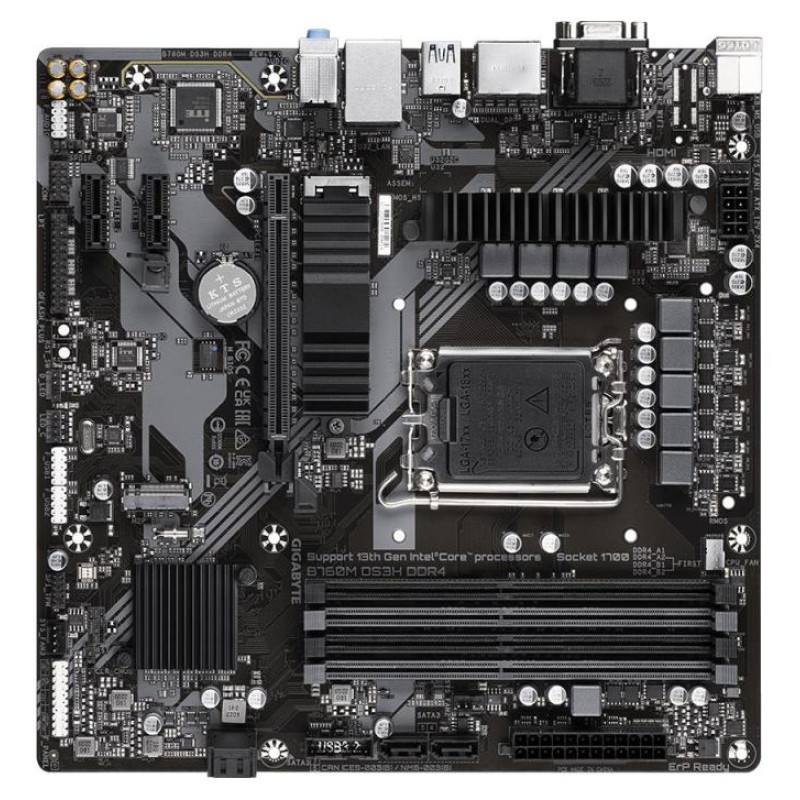 Gigabyte Mainboard|GIGABYTE|Intel B760 Express|LGA1700|Micro-ATX|Memory DDR4|Memory slots 4|2xPCI-Express 3.0 1x|1xPCI-Express 4.0 16x|2xM.2|1x15pin D-sub|1xHDMI|2xDisplayPort|2xUSB 2.0|3xUSB 3.2|1xUSB-C|1xPS/2|1xRJ45|3xAudio port|B760MDS3HDDR4