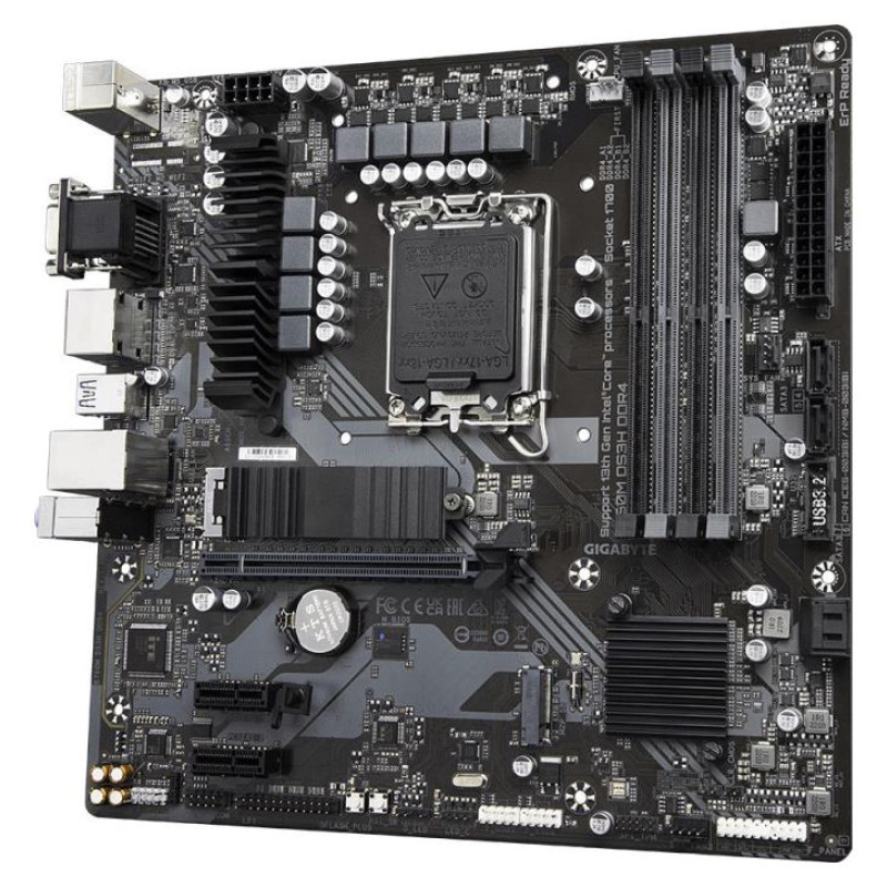 Gigabyte Mainboard|GIGABYTE|Intel B760 Express|LGA1700|Micro-ATX|Memory DDR4|Memory slots 4|2xPCI-Express 3.0 1x|1xPCI-Express 4.0 16x|2xM.2|1x15pin D-sub|1xHDMI|2xDisplayPort|2xUSB 2.0|3xUSB 3.2|1xUSB-C|1xPS/2|1xRJ45|3xAudio port|B760MDS3HDDR4
