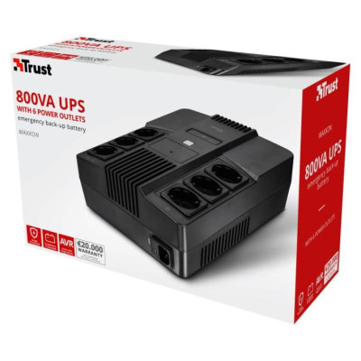 Trust UPS|TRUST|800 VA|Wave form type Simulated sinewave|Desktop/pedestal|23326