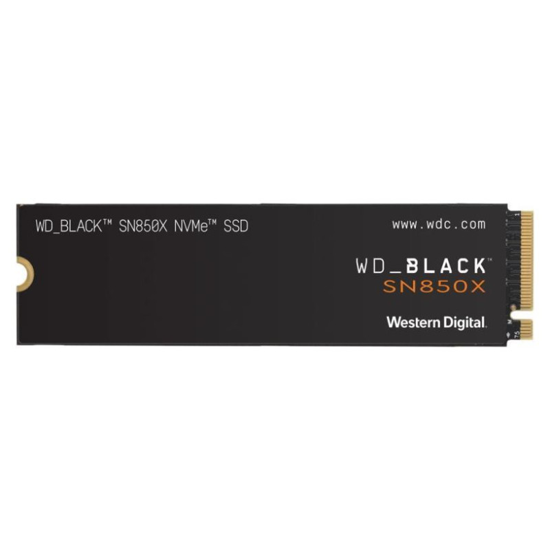 Western Digital SSD|WESTERN DIGITAL|Black SN850X|2TB|M.2|PCIE|NVMe|Write speed 6600 MBytes/sec|Read speed 7300 MBytes/sec|2.38mm|TBW 1200 TB|WDS200T2X0E